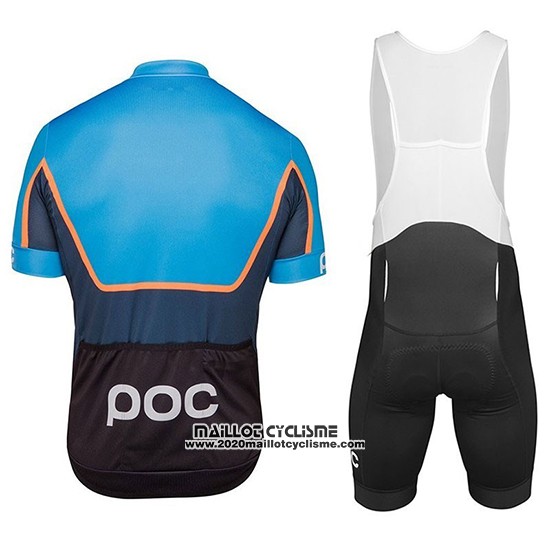 2018 Maillot Ciclismo POC Essential Road Block Bleu Manches Courtes et Cuissard