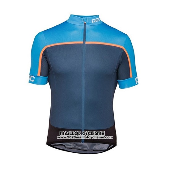 2018 Maillot Ciclismo POC Essential Road Block Bleu Manches Courtes et Cuissard