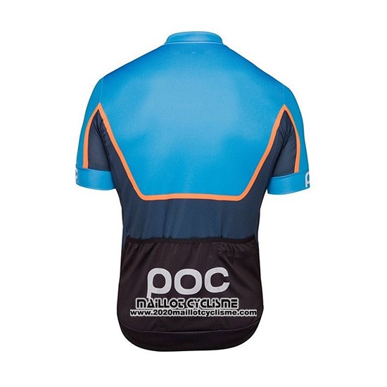 2018 Maillot Ciclismo POC Essential Road Block Bleu Manches Courtes et Cuissard
