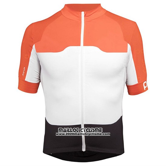 2018 Maillot Ciclismo POC Orange Blanc Noir Manches Courtes et Cuissard