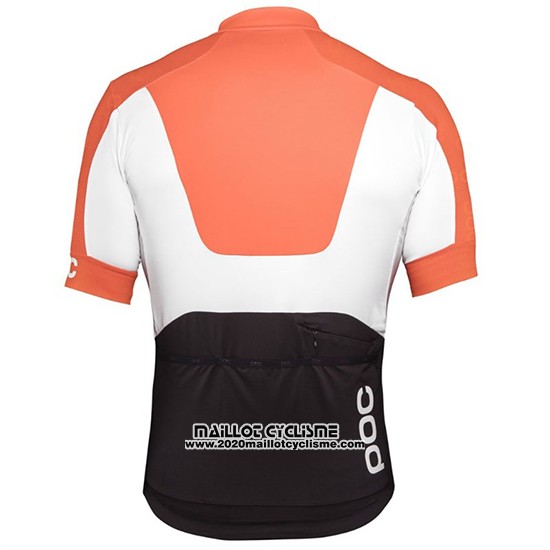 2018 Maillot Ciclismo POC Orange Blanc Noir Manches Courtes et Cuissard