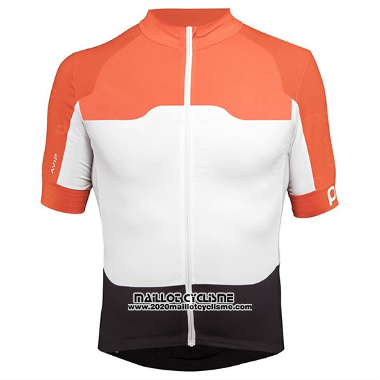 2018 Maillot Ciclismo POC Orange et Blanc Manches Courtes et Cuissard