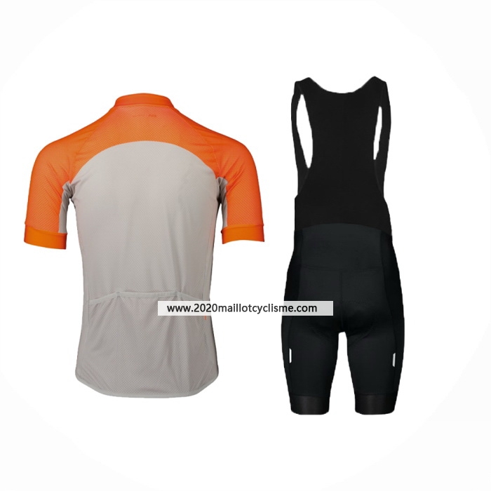 2024 Maillot Cyclisme POC Orange Gris Manches Courtes Et Cuissard