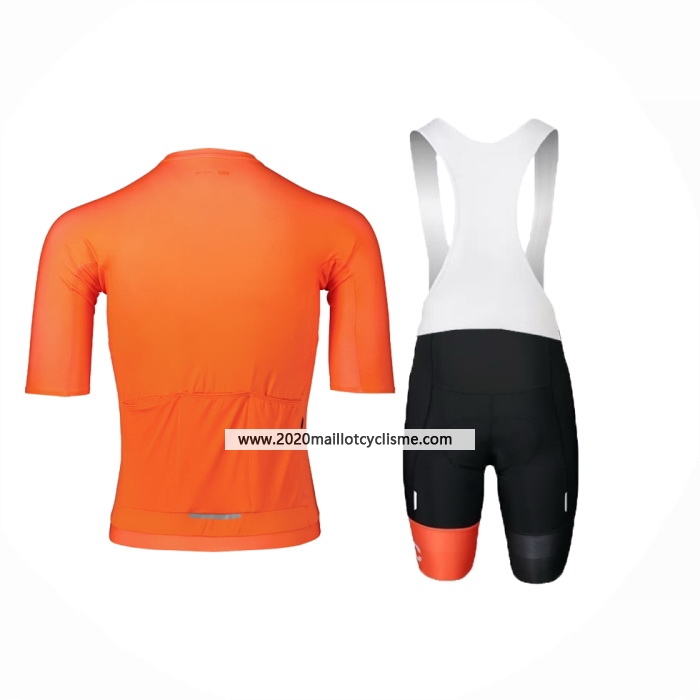 2024 Maillot Cyclisme POC Orange Manches Courtes Et Cuissard