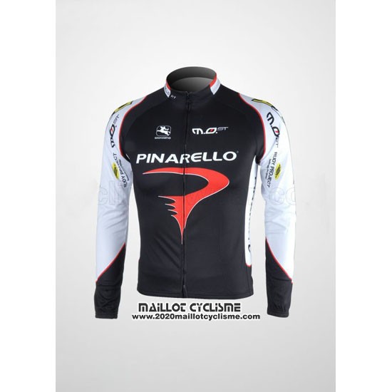 2010 Maillot Ciclismo Pinarello Noir et Blanc Manches Longues et Cuissard