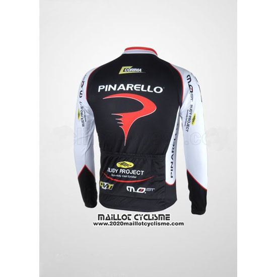 2010 Maillot Ciclismo Pinarello Noir et Blanc Manches Longues et Cuissard