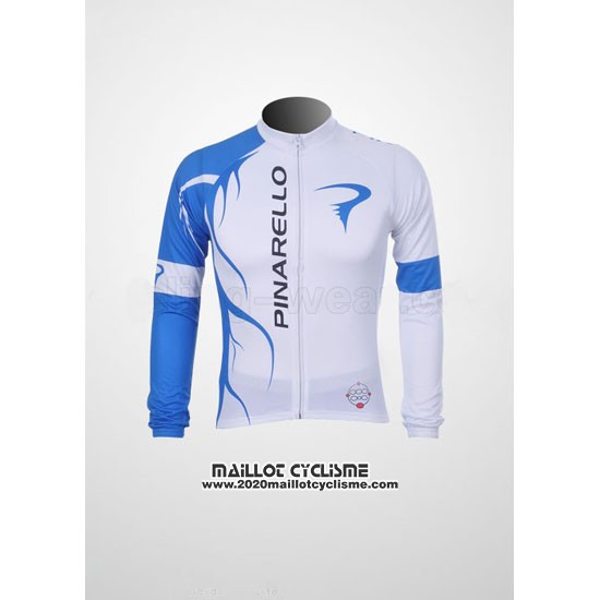 2011 Maillot Ciclismo Pinarello Azur et Blanc Manches Longues et Cuissard
