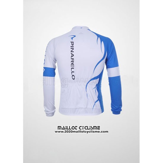 2011 Maillot Ciclismo Pinarello Azur et Blanc Manches Longues et Cuissard