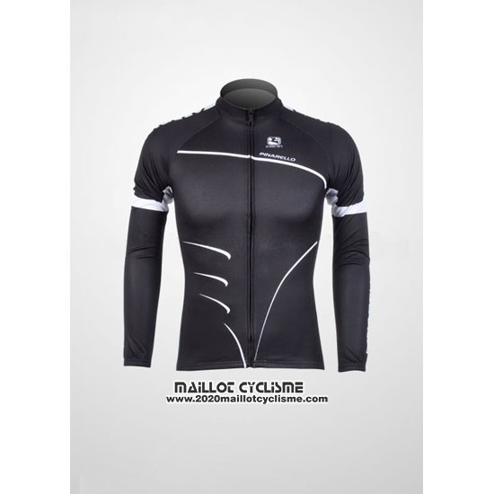 2012 Maillot Ciclismo Pinarello Noir et Blanc Manches Longues et Cuissard