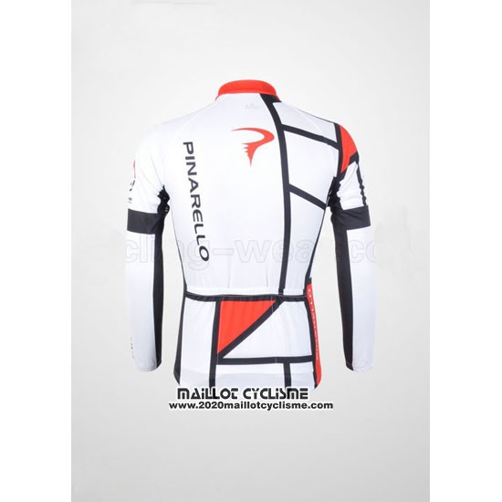 2012 Maillot Ciclismo Pinarello Rouge et Blanc Manches Longues et Cuissard