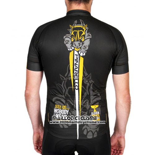 2016 Maillot Ciclismo Pinarello Jaune et Noir Manches Courtes et Cuissard