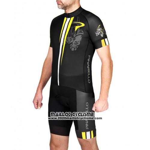 2016 Maillot Ciclismo Pinarello Jaune et Noir Manches Courtes et Cuissard