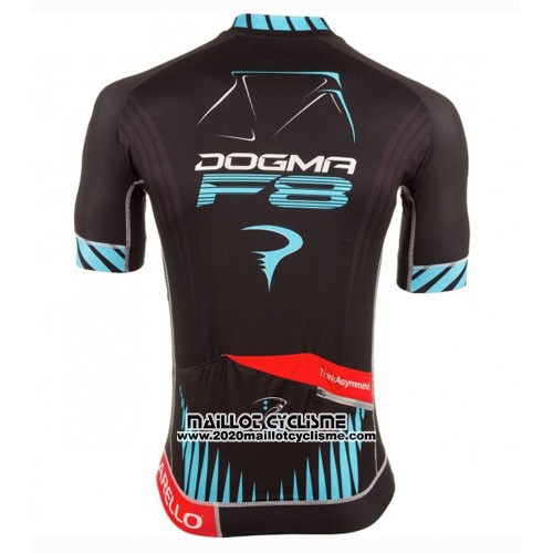 2016 Maillot Ciclismo Pinarello Noir et Bleu Manches Courtes et Cuissard