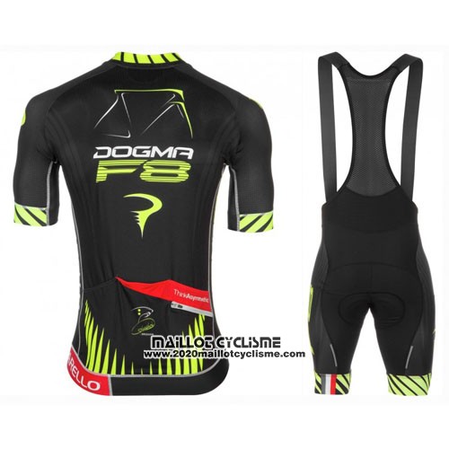 2016 Maillot Ciclismo Pinarello Noir et Jaune Manches Courtes et Cuissard