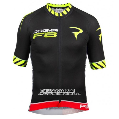 2016 Maillot Ciclismo Pinarello Noir et Jaune Manches Courtes et Cuissard