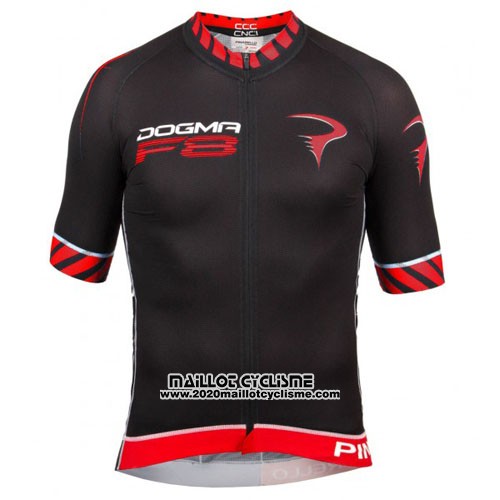2016 Maillot Ciclismo Pinarello Noir et Rouge Manches Courtes et Cuissard