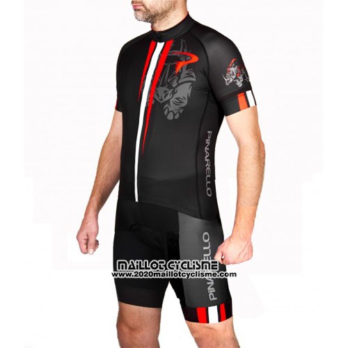 2016 Maillot Ciclismo Pinarello Rouge et Noir Manches Courtes et Cuissard
