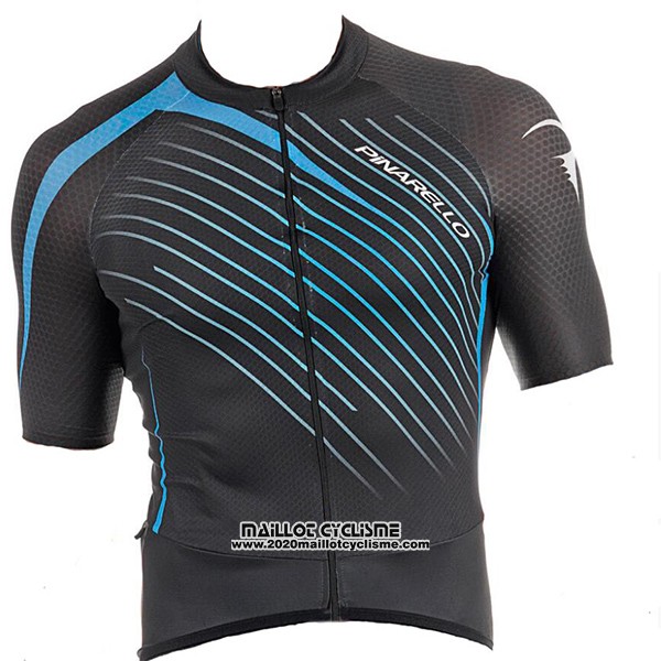 2017 Maillot Ciclismo Pinarello Bleu et Noir Manches Courtes et Cuissard