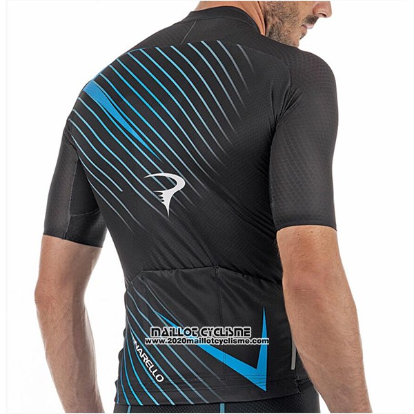2017 Maillot Ciclismo Pinarello Bleu et Noir Manches Courtes et Cuissard