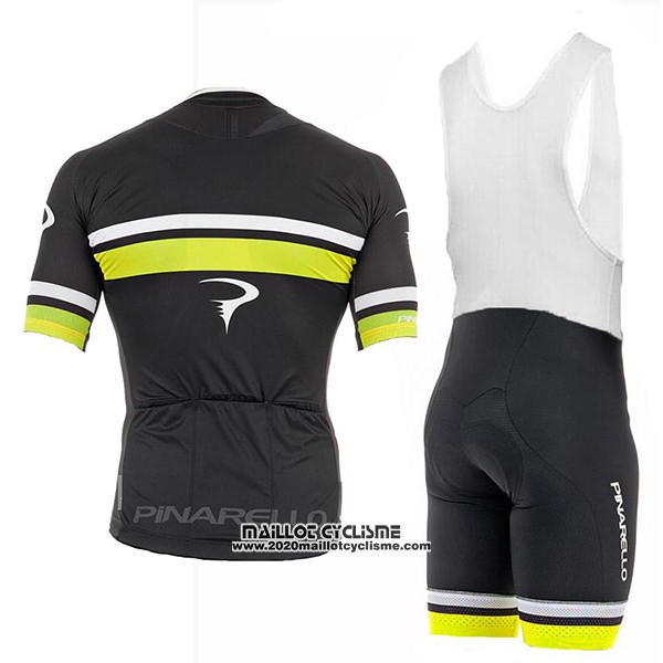 2017 Maillot Ciclismo Pinarello Noir et Jaune Manches Courtes et Cuissard