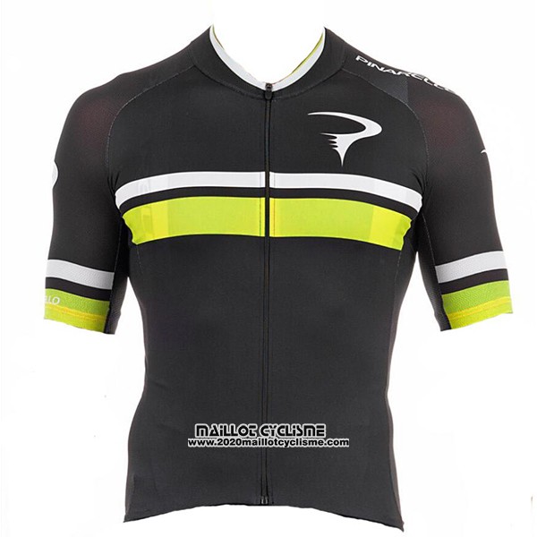 2017 Maillot Ciclismo Pinarello Noir et Jaune Manches Courtes et Cuissard