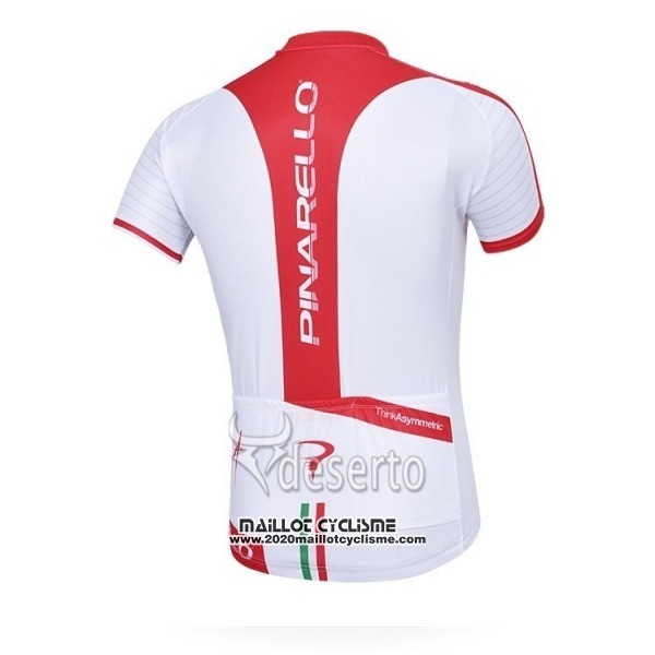 2018 Maillot Ciclismo Pinarello Blanc Rouge Manches Courtes et Cuissard