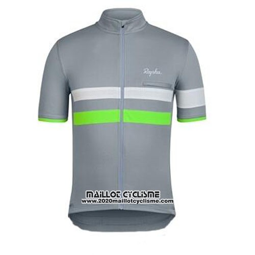 2015 Maillot Ciclismo Rapha Gris et Vert Manches Courtes et Cuissard