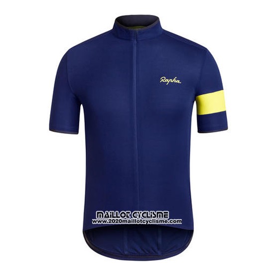 2016 Maillot Ciclismo Rapha Bleu et Noir Manches Courtes et Cuissard