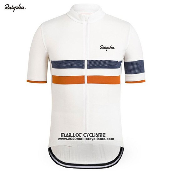 2019 Maillot Ciclismo Rapha Blanc Orange Manches Courtes et Cuissard