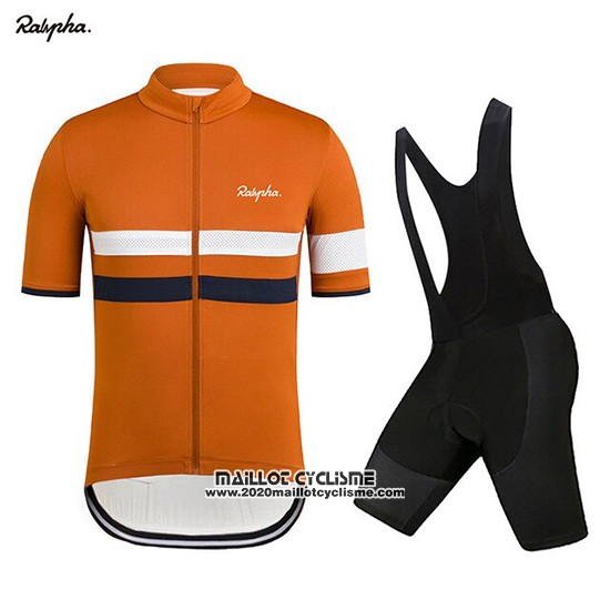 2019 Maillot Ciclismo Rapha Orange Blanc Manches Courtes et Cuissard