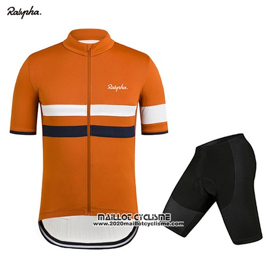 2019 Maillot Ciclismo Rapha Orange Blanc Manches Courtes et Cuissard