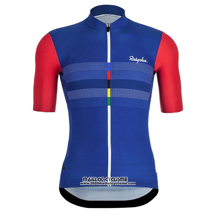 2020 Maillot Ciclismo Rapha Rouge Bleu Manches Courtes et Cuissard