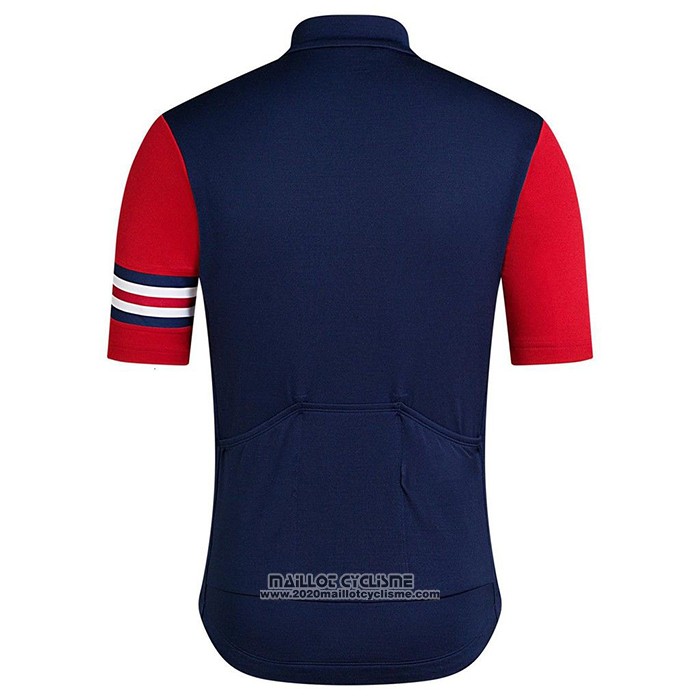 2021 Maillot Cyclisme Rapha Fonce Bleu Rouge Manches Courtes et Cuissard