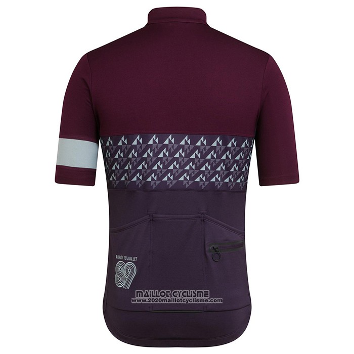 2021 Maillot Cyclisme Rapha Fonce Violet Manches Courtes et Cuissard