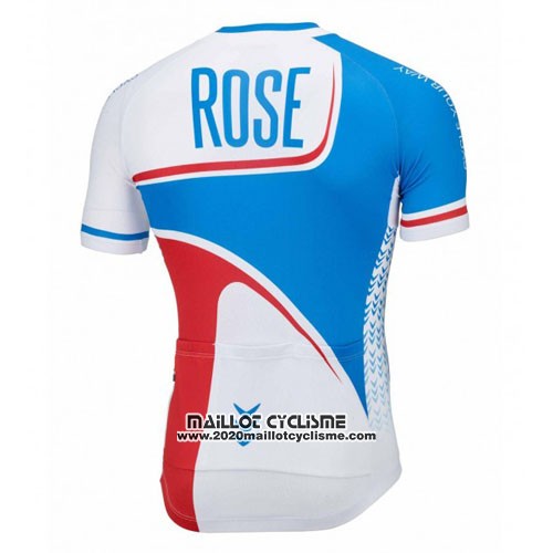 2016 Maillot Ciclismo Rose Blanc et Bleu Manches Courtes et Cuissard