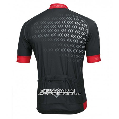 2016 Maillot Ciclismo Rose Noir et Rouge Manches Courtes et Cuissard