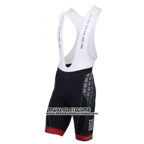 2016 Maillot Ciclismo Rose Noir et Rouge Manches Courtes et Cuissard