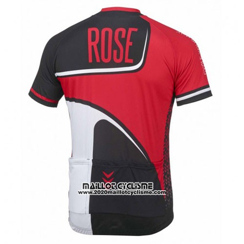 2016 Maillot Ciclismo Rose Rouge et Noir Manches Courtes et Cuissard