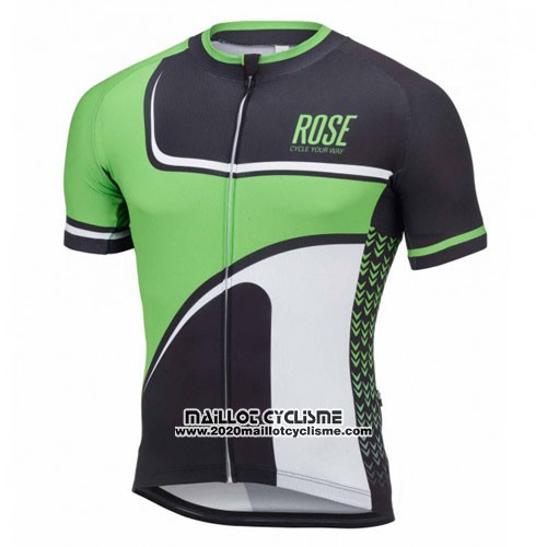 2016 Maillot Ciclismo Rose Vert et Noir Manches Courtes et Cuissard