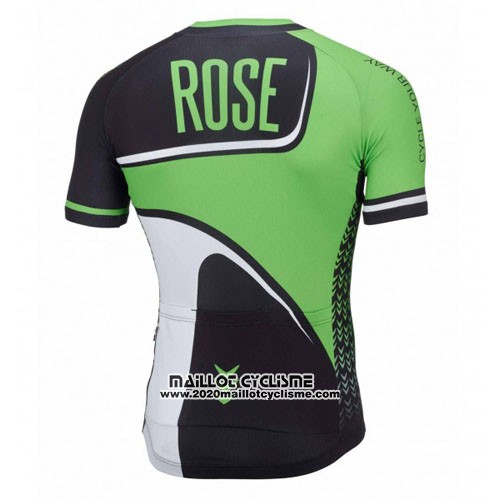 2016 Maillot Ciclismo Rose Vert et Noir Manches Courtes et Cuissard