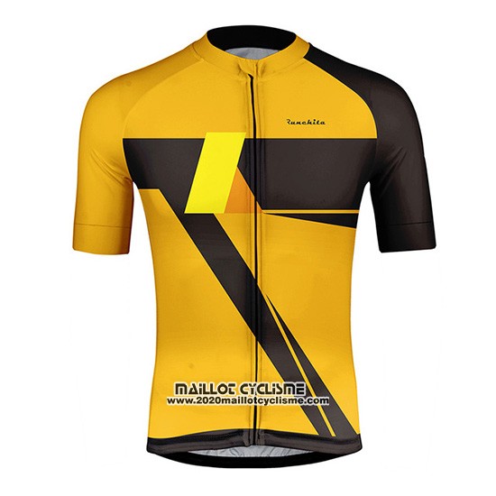 2019 Maillot Ciclismo Runchita Jaune Noir Manches Courtes et Cuissard
