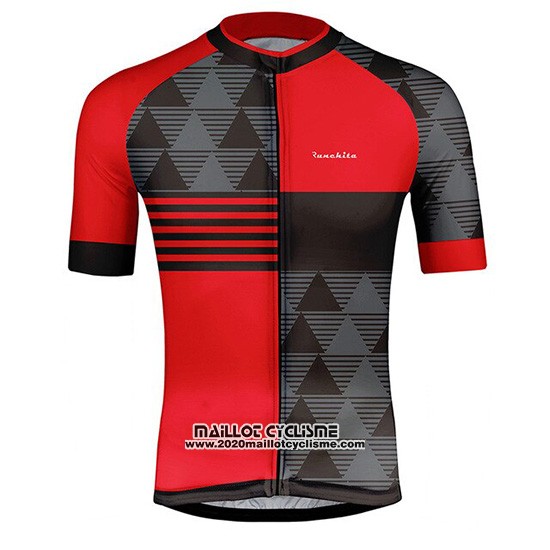 2019 Maillot Ciclismo Runchita Rouge Gris Manches Courtes et Cuissard