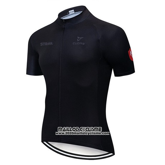 2019 Maillot Ciclismo STRAVA Noir Manches Courtes et Cuissard
