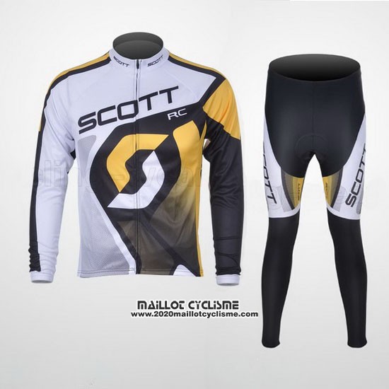 2012 Maillot Ciclismo Scott Blanc Manches Longues et Cuissard