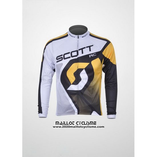 2012 Maillot Ciclismo Scott Blanc Manches Longues et Cuissard