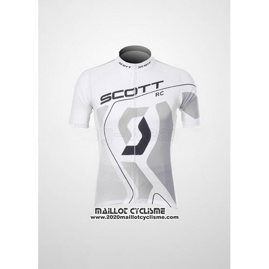 2012 Maillot Ciclismo Scott Blanc et Gris Manches Courtes et Cuissard