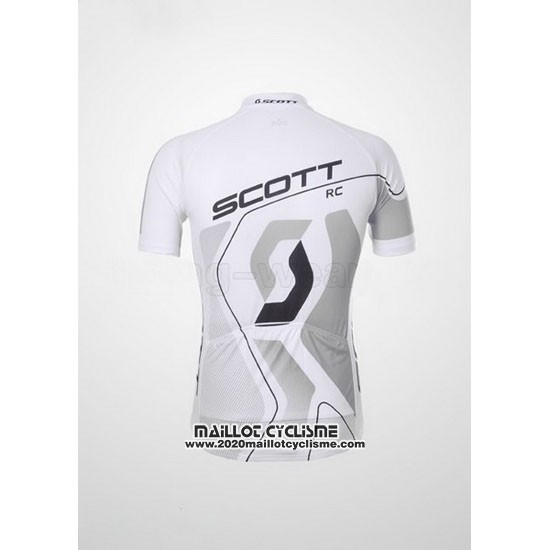 2012 Maillot Ciclismo Scott Blanc et Gris Manches Courtes et Cuissard