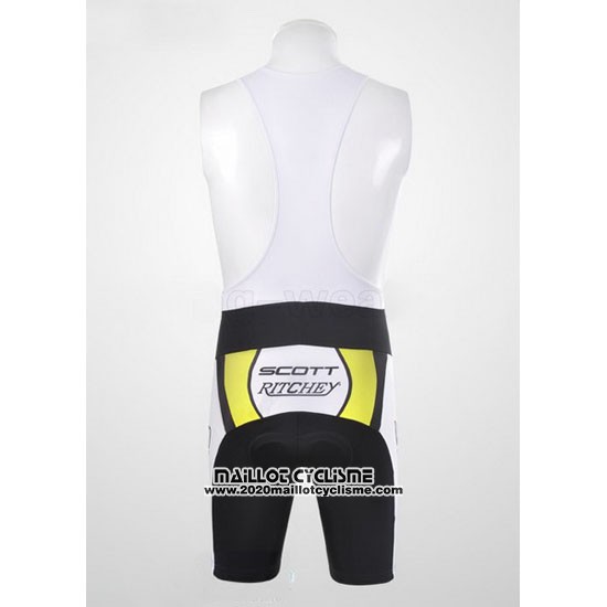 2012 Maillot Ciclismo Scott Blanc et Jaune Manches Courtes et Cuissard