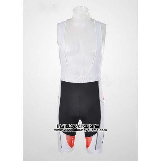 2012 Maillot Ciclismo Scott Blanc et Rouge Manches Courtes et Cuissard