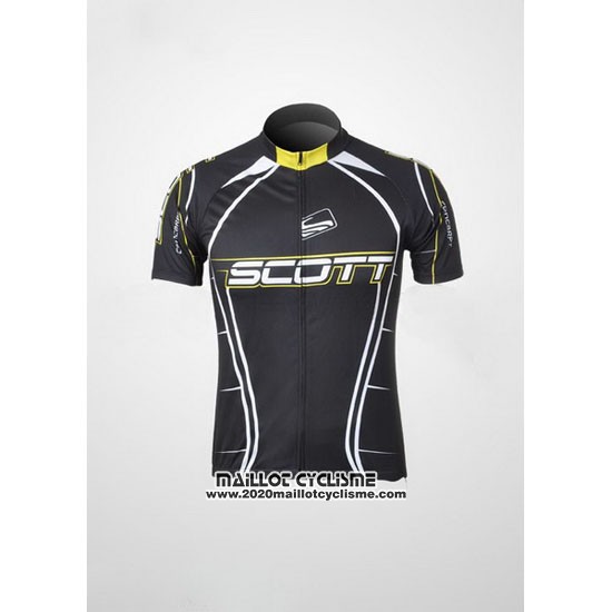 2012 Maillot Ciclismo Scott Noir et Blanc Manches Courtes et Cuissard